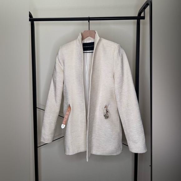 Brandon Maxwell Cream White Belted Jacket ASO Meghan Markle Size US 0 - Picture 13 of 17